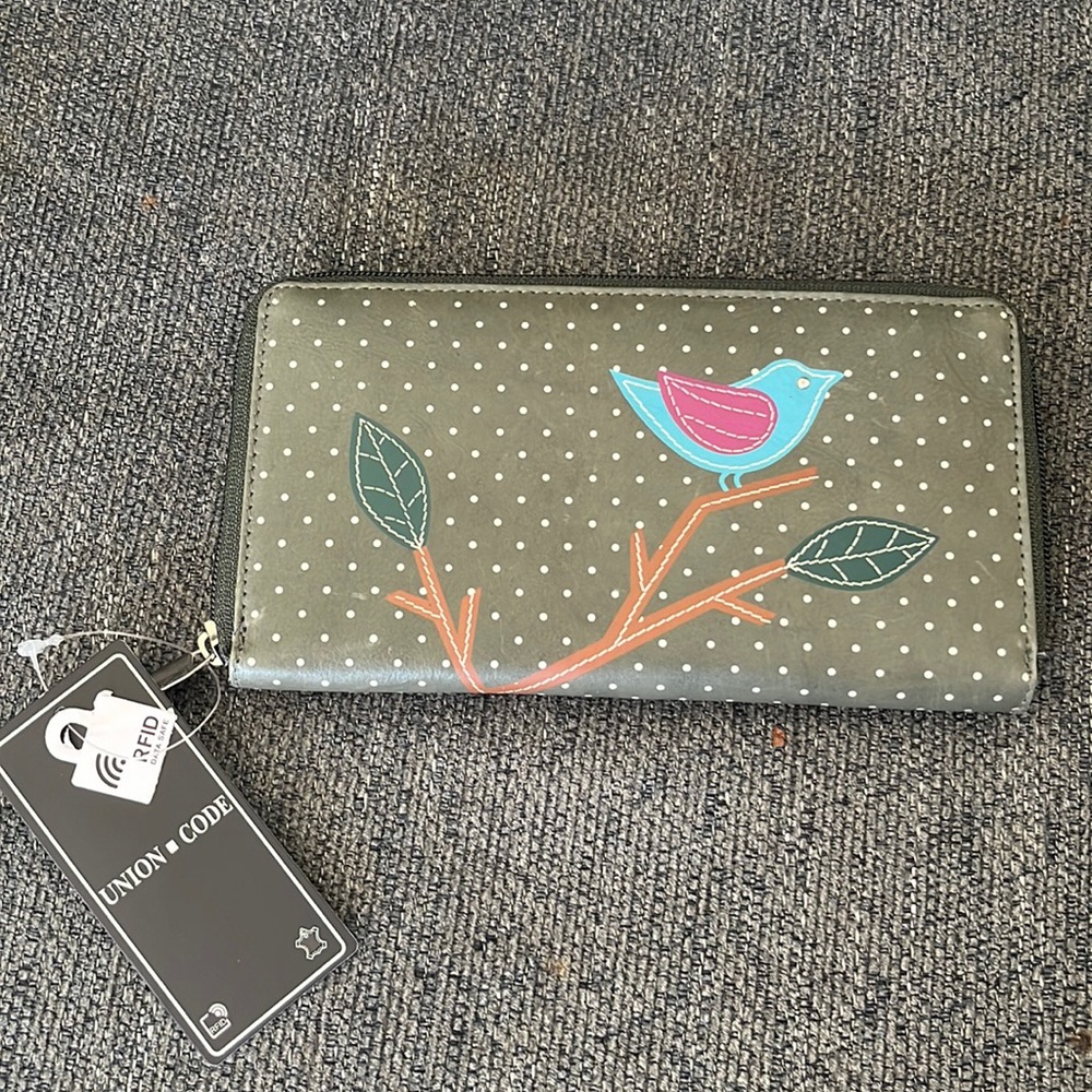 Genuine Leather Wallet with bird design